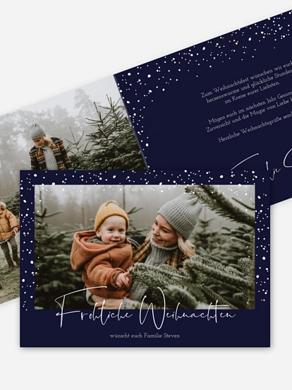 Weihnachtskarte Flockenzauber