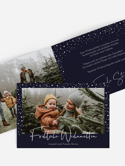 Weihnachtskarte Flockenzauber