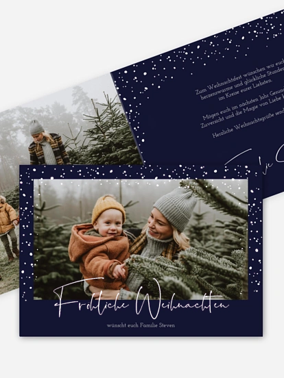 Weihnachtskarte Flockenzauber