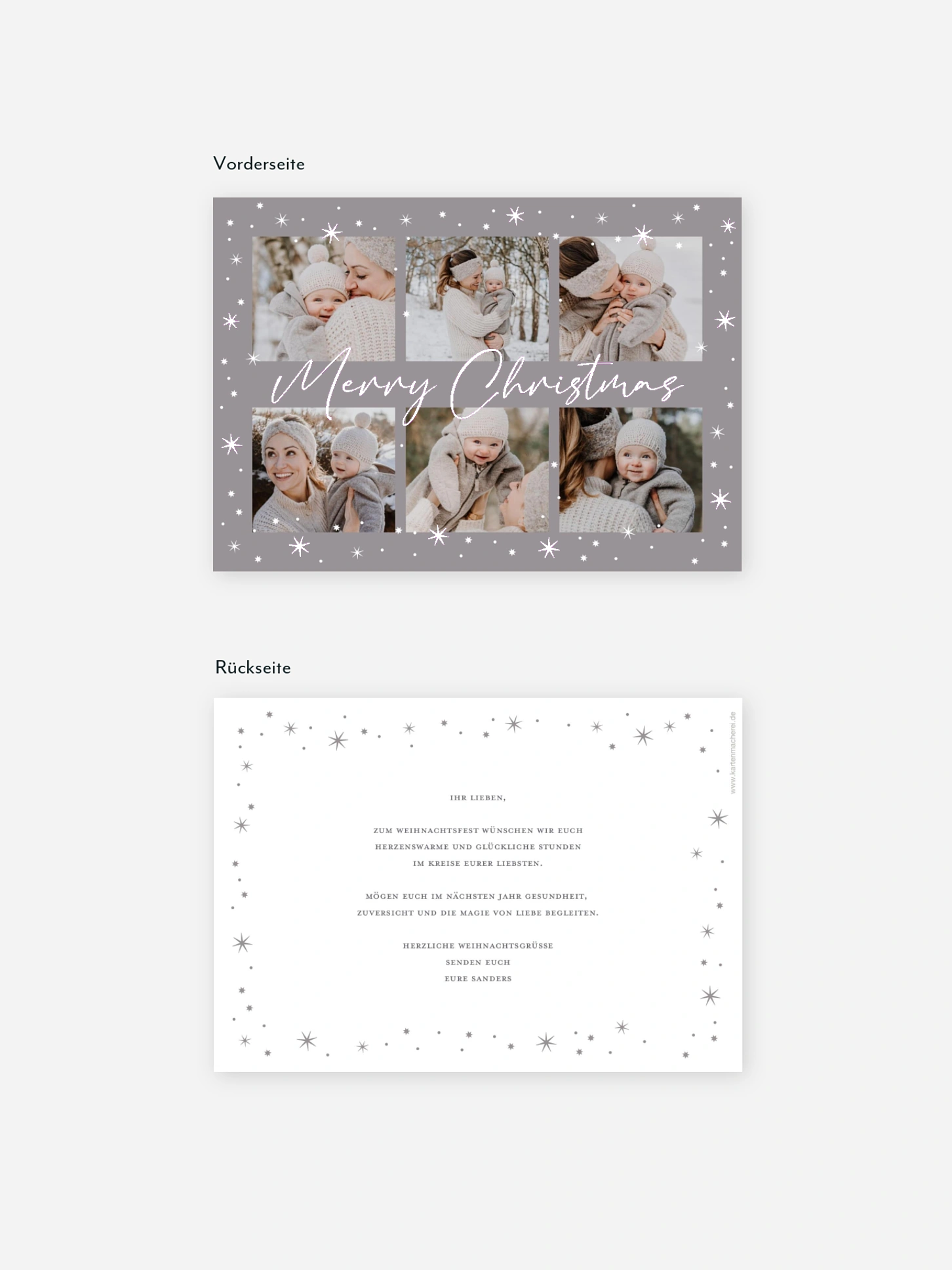 Weihnachtskarte Joyful Stars