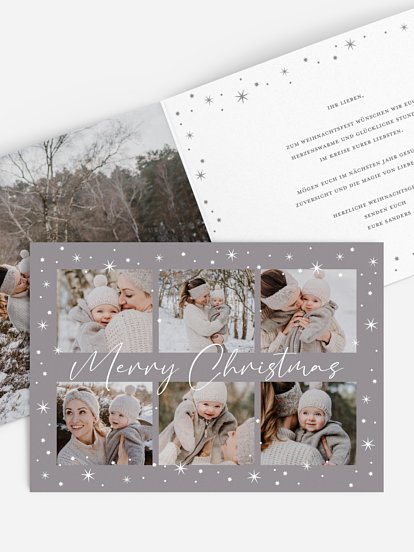 Weihnachtskarte Joyful Stars