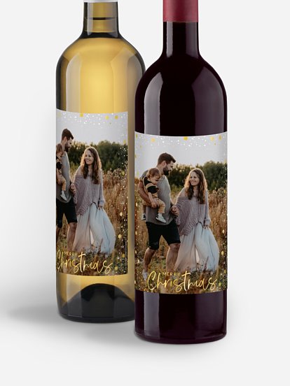 Flaschenetiketten Weihnachten Full of Stars