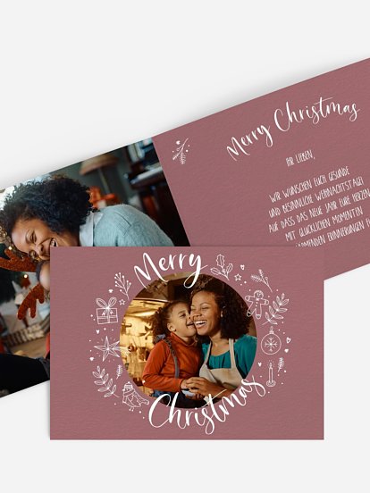 Weihnachtskarte Cheerful Wishes