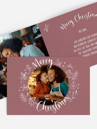 Weihnachtskarte Cheerful Wishes