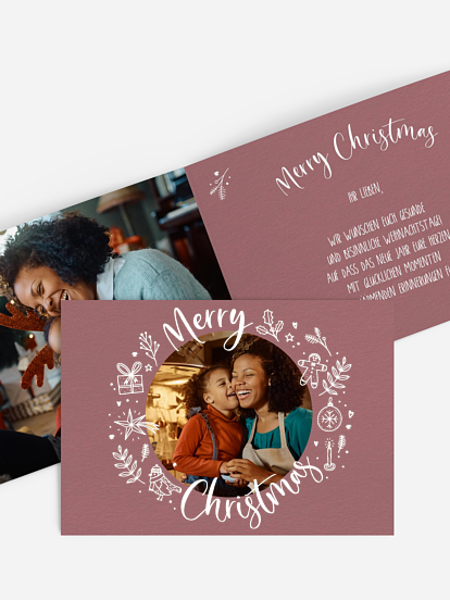 Weihnachtskarte Cheerful Wishes