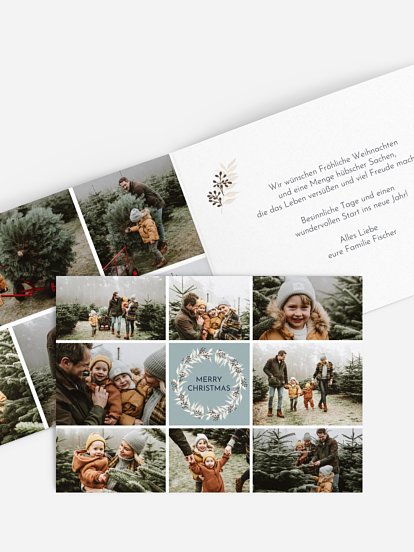 Weihnachtskarte Rose Pepper Wreath