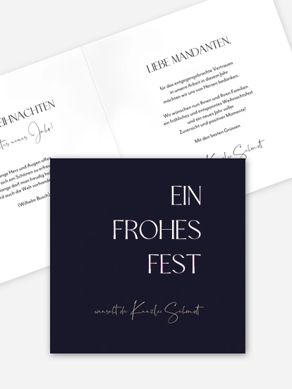 Geschäftliche Weihnachtskarte Festliche Stimmung