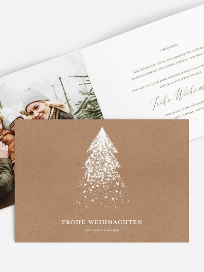 Weihnachtskarte Sternenspiel