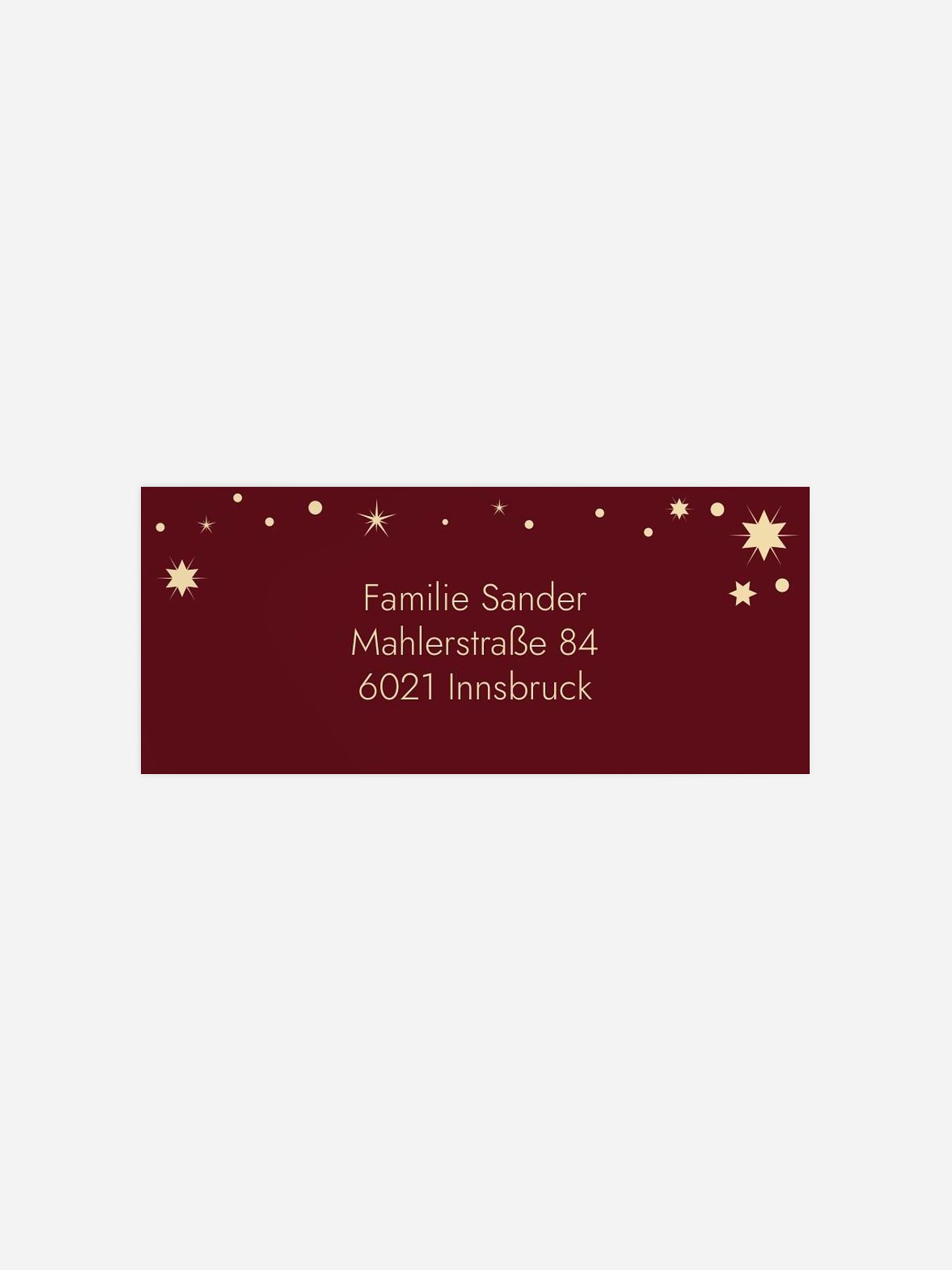 Absenderaufkleber Weihnachten Sternentanz
