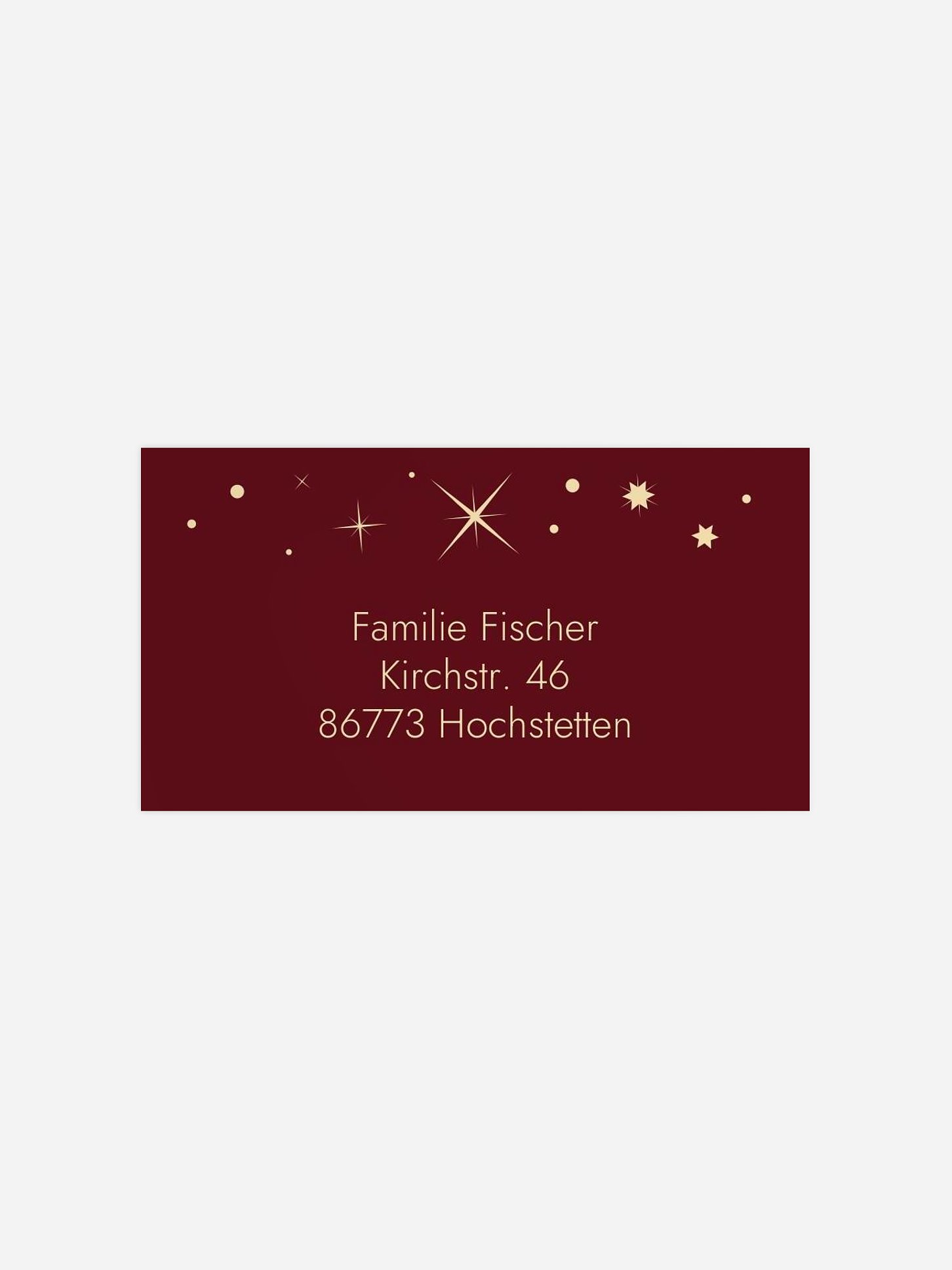 Empfängeraufkleber Weihnachten Sternentanz