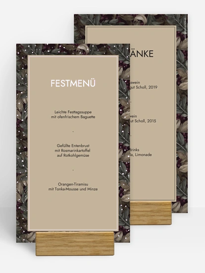 Menükarten Weihnachten Elegant Pattern