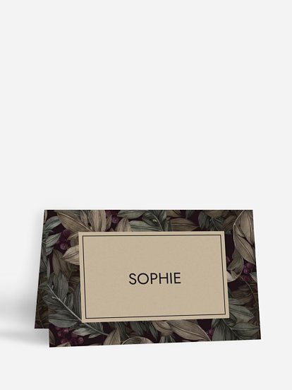 Tischkarte Weihnachten Elegant Pattern