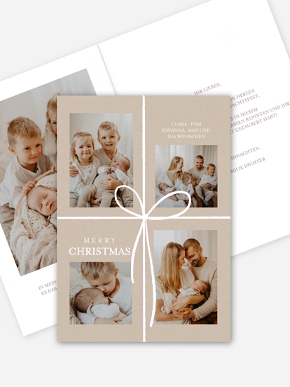 Weihnachtskarte Elegant Bow