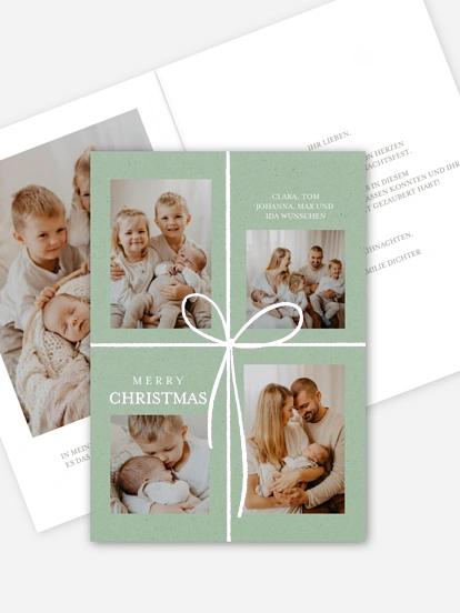 Weihnachtskarte Elegant Bow