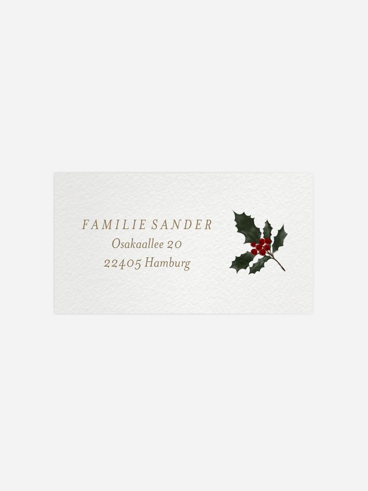 Empfängeraufkleber Weihnachten Branch Frame