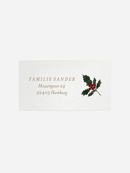 Empfängeraufkleber Weihnachten Branch Frame