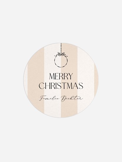Geschenkaufkleber Weihnachten Christmas Bauble