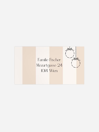 Empfängeraufkleber Weihnachten Christmas Bauble