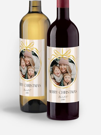 Flaschenetiketten Weihnachten Christmas Bauble