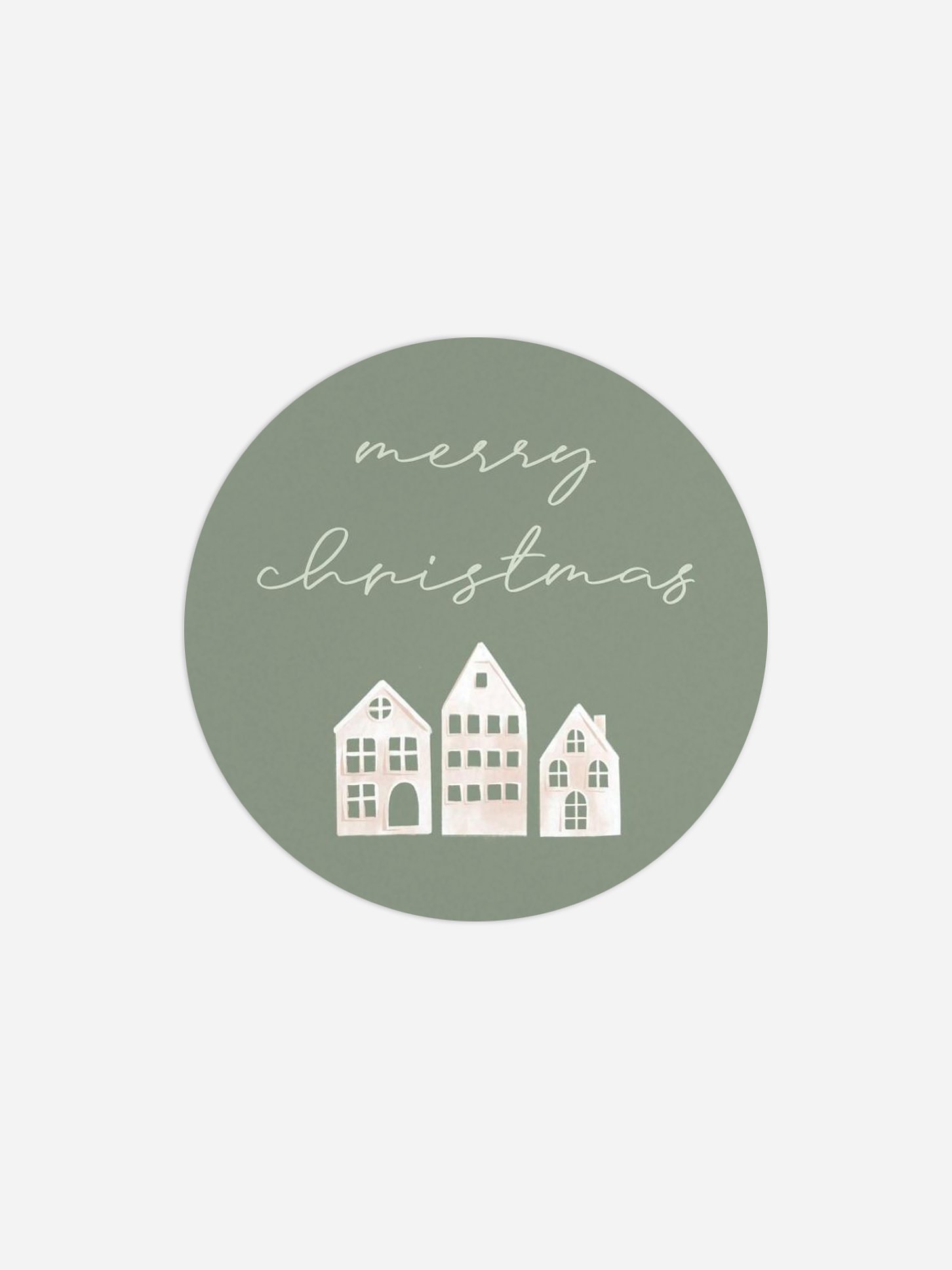 Geschenkaufkleber Weihnachten Cozy Village