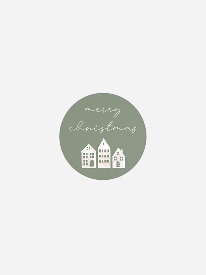 Geschenkaufkleber Weihnachten Cozy Village