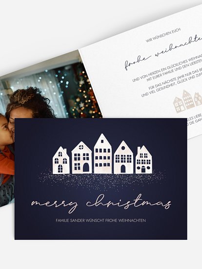 Weihnachtskarte Cozy Village