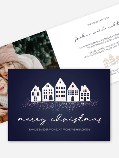 Weihnachtskarte Cozy Village