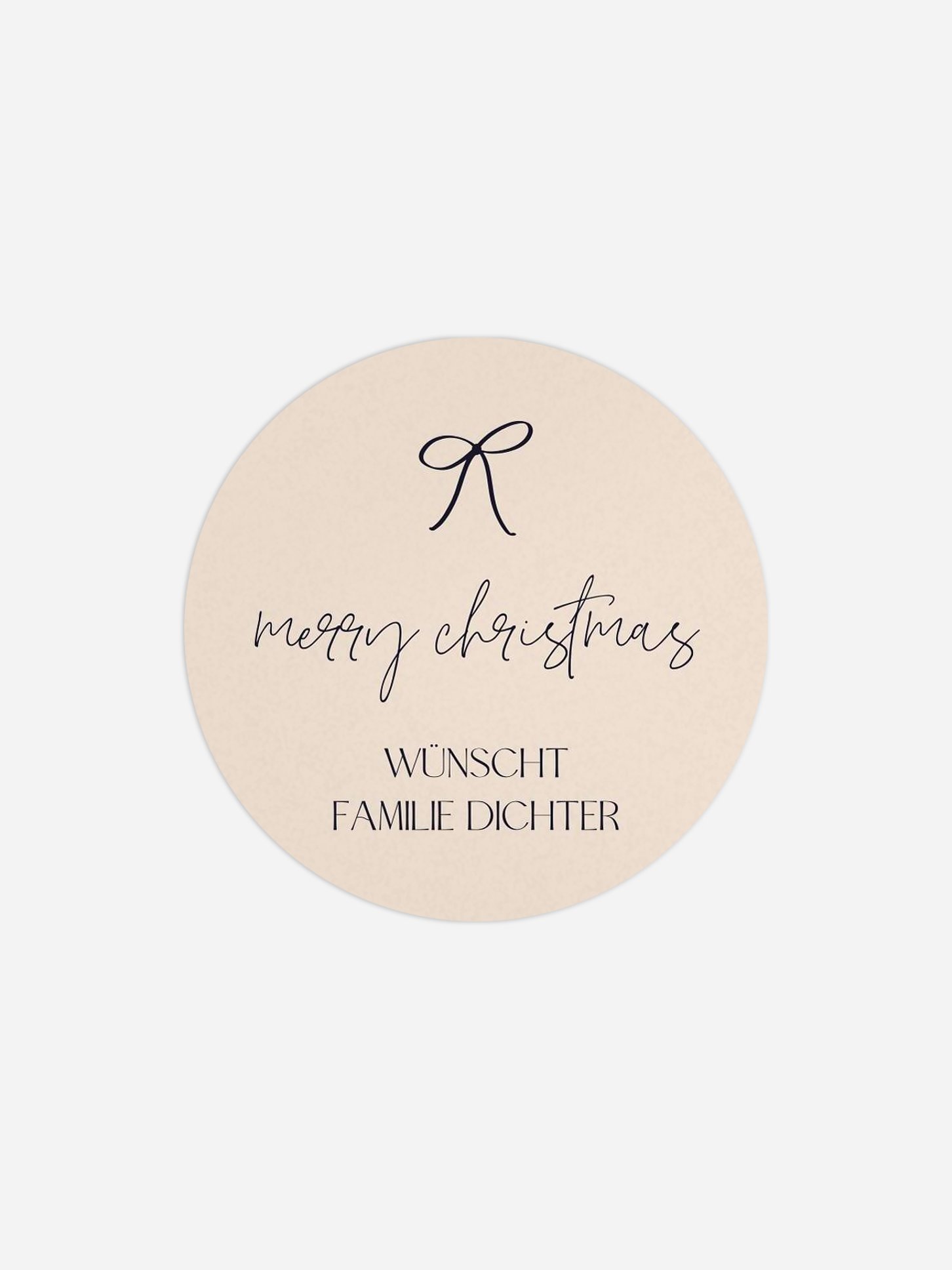 Geschenkaufkleber Weihnachten Schleifenband