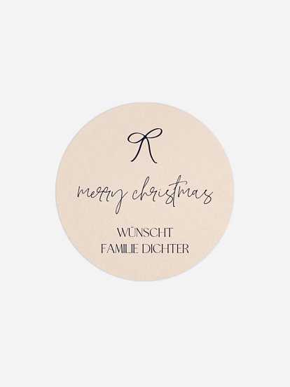 Geschenkaufkleber Weihnachten Schleifenband