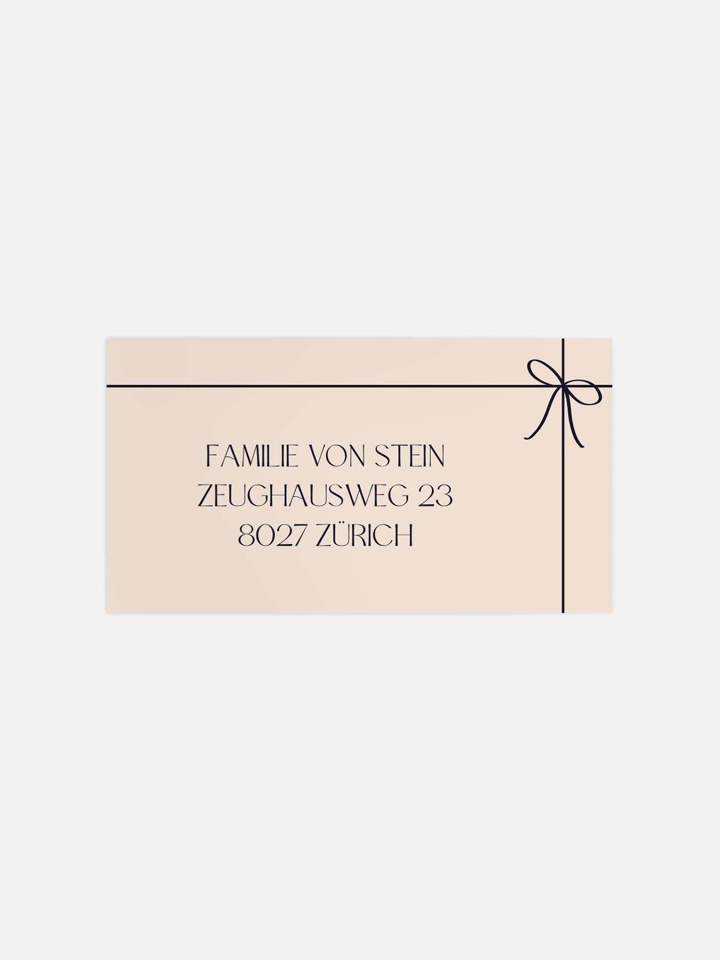 Empfängeraufkleber Weihnachten Schleifenband