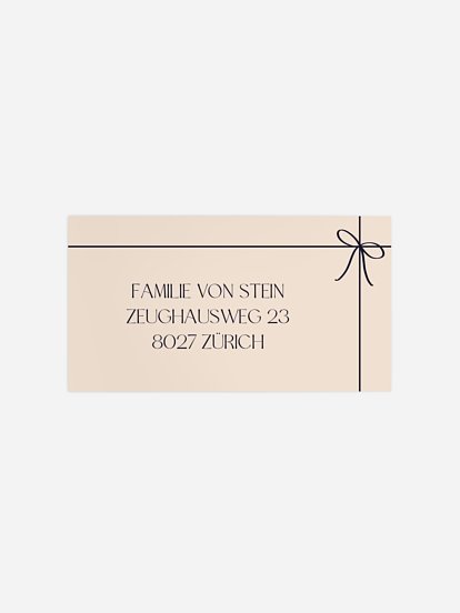 Empfängeraufkleber Weihnachten Schleifenband