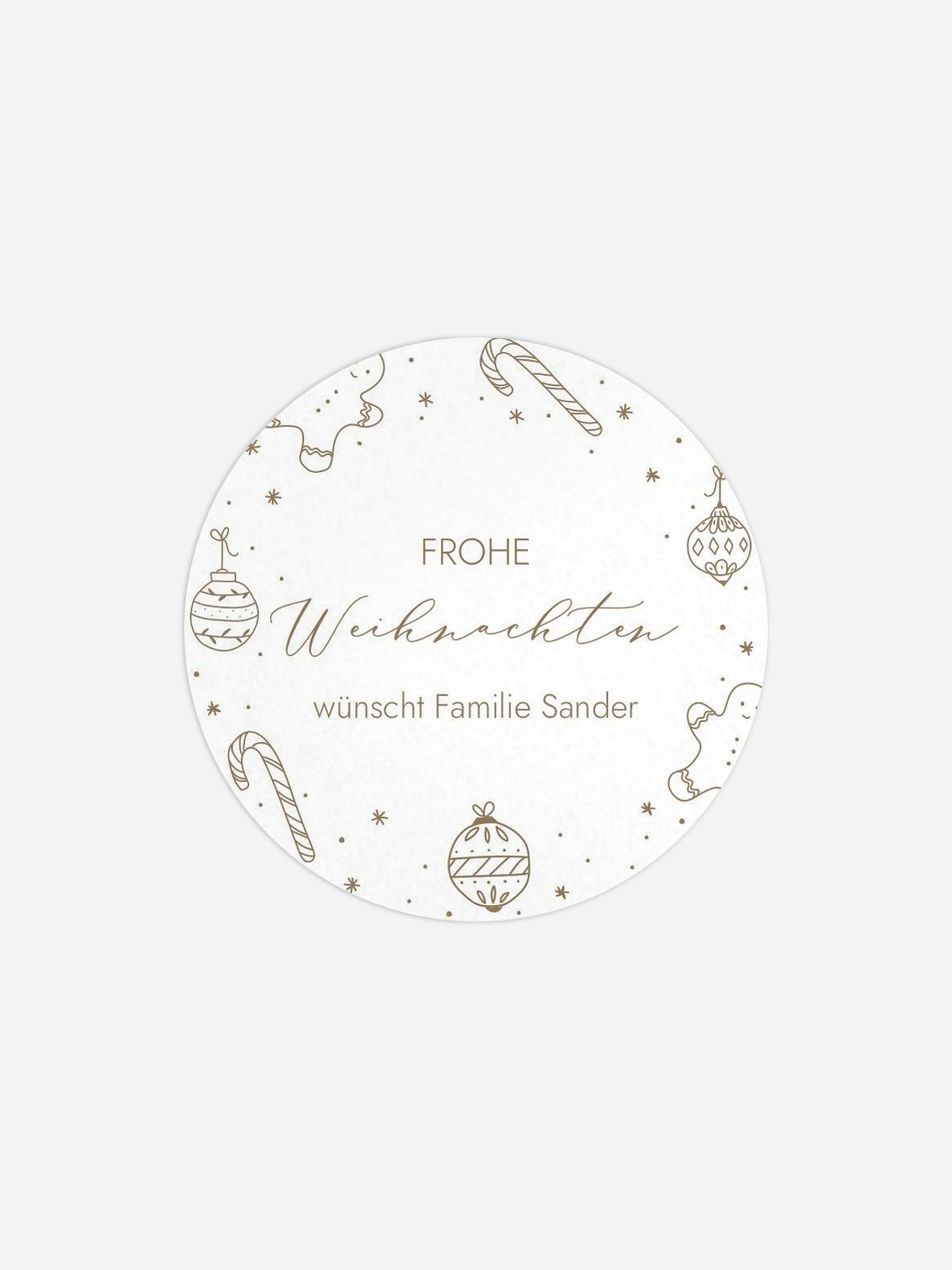 Geschenkaufkleber Weihnachten Gingerbread Candy