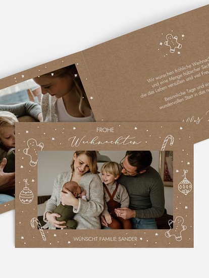 Weihnachtskarte Gingerbread Candy