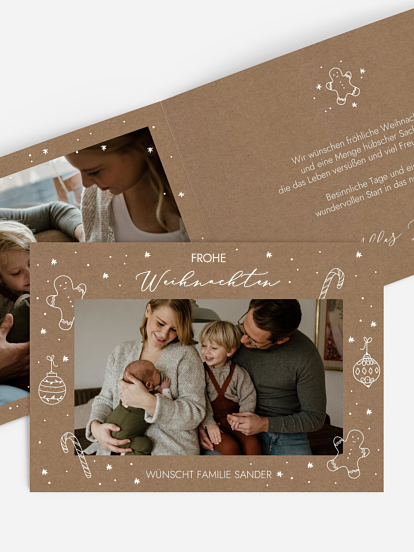 Weihnachtskarte Gingerbread Candy