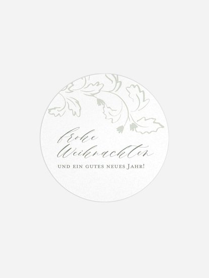 Geschenkaufkleber Weihnachten Leafy Elegance