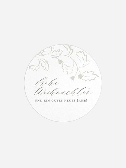 Geschenkaufkleber Weihnachten Leafy Elegance