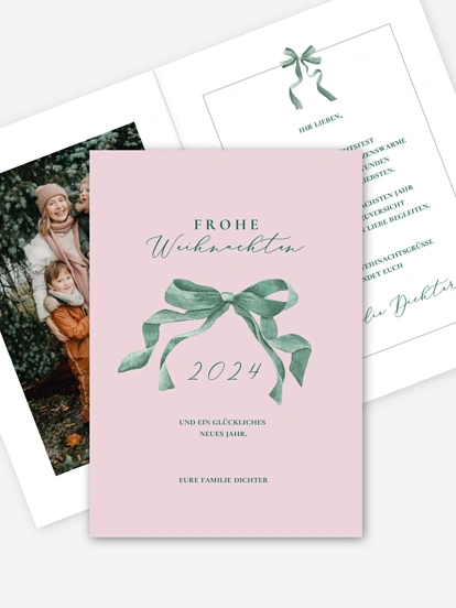 Weihnachtskarte Vintage Ribbon