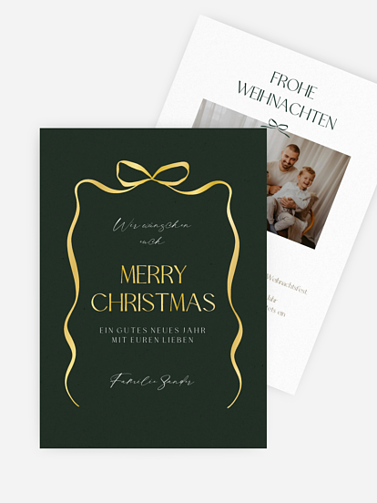 Weihnachtskarte Christmas Ribbon
