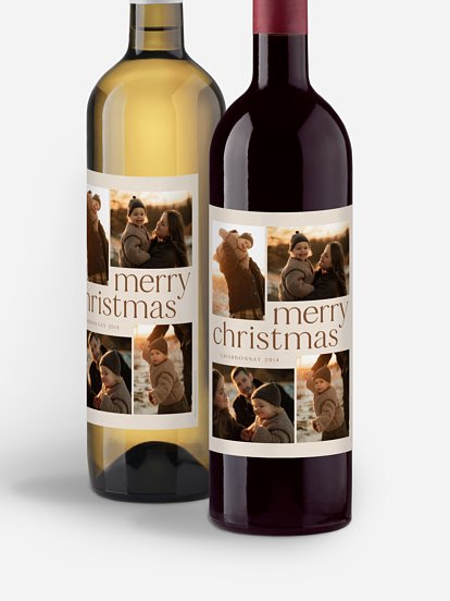 Flaschenetiketten Weihnachten Moments of joy