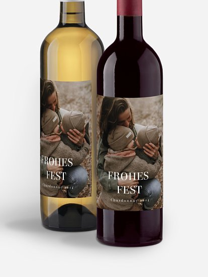 Flaschenetiketten Weihnachten Happiest Holidays