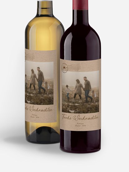 Flaschenetiketten Weihnachten Photo Mail