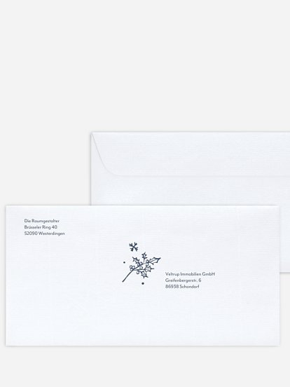 Bedruckte Umschläge geschäftl. Weihnachten Jolly Details