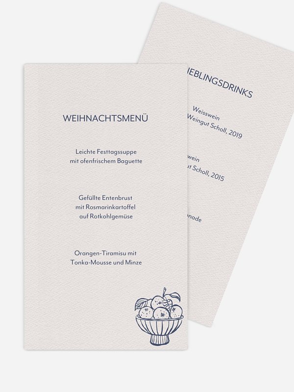 Menükarten Weihnachten Jolly Details