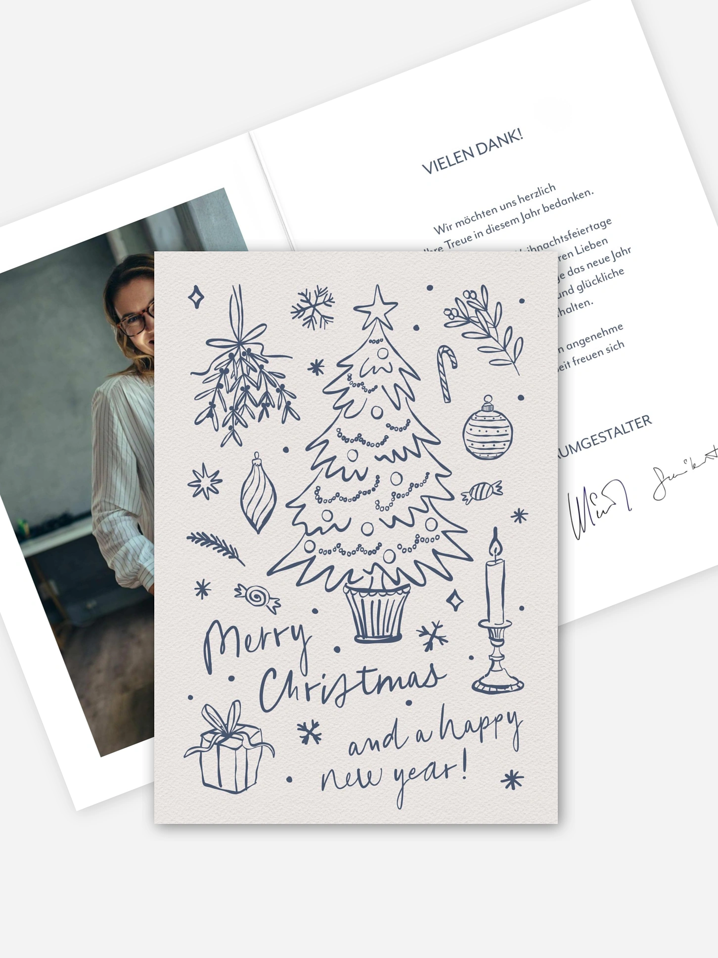Geschäftliche Weihnachtskarte Jolly Details