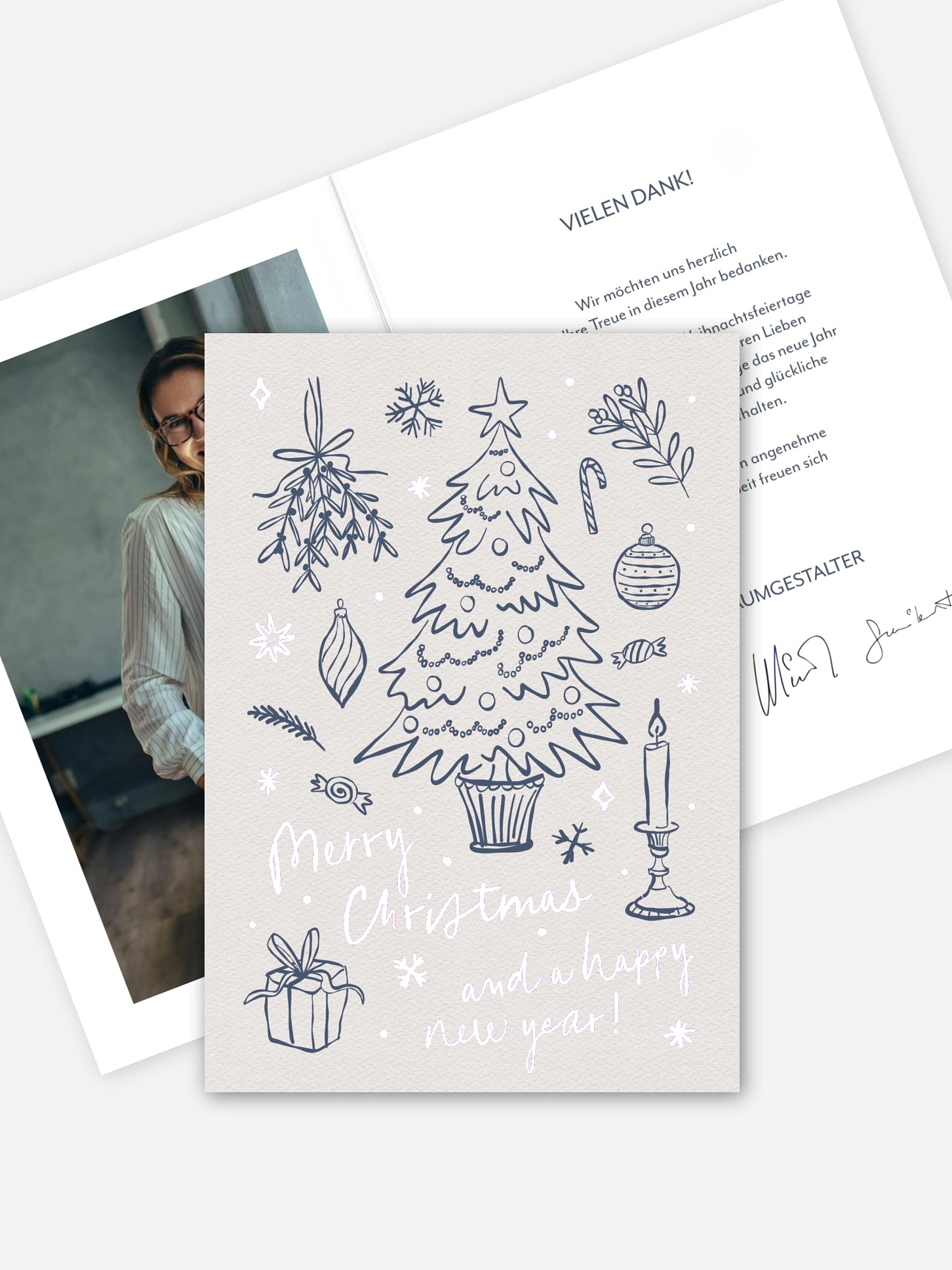 Geschäftliche Weihnachtskarte Jolly Details