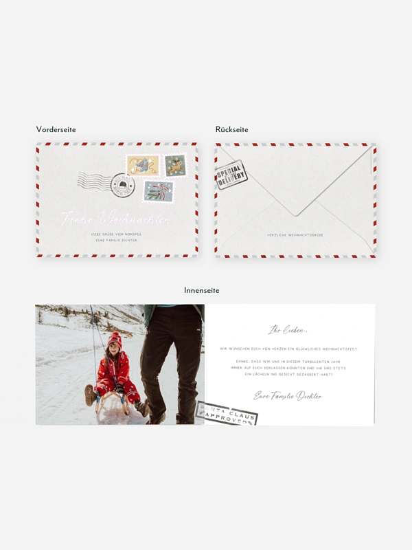 Weihnachtskarte Post for Santa