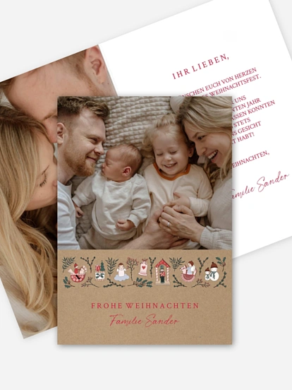 Weihnachtskarte Santa's Little Parade