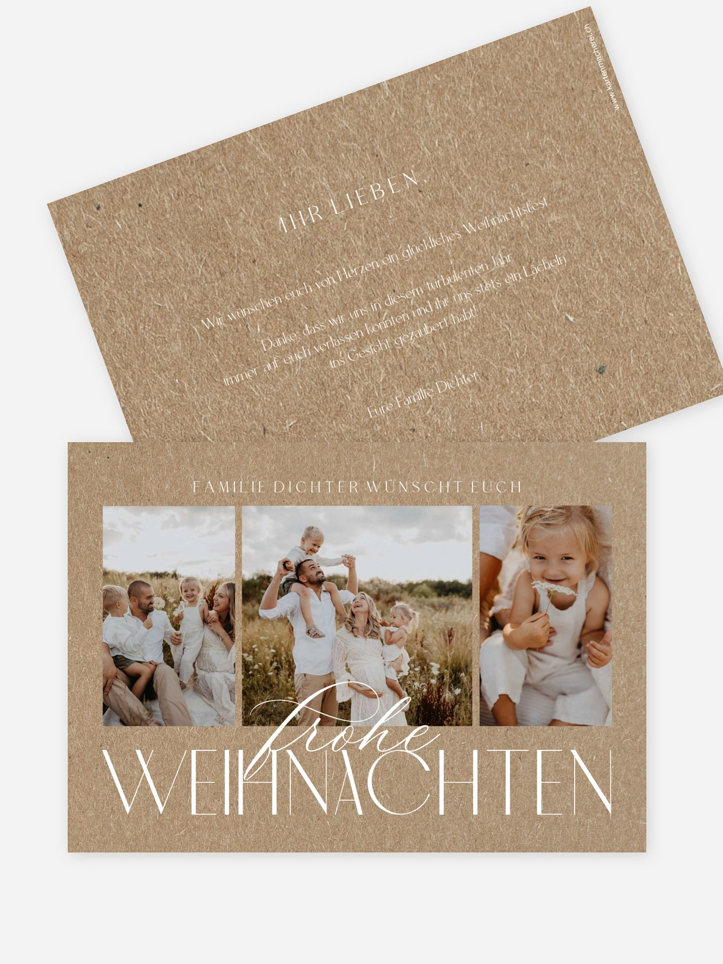 Weihnachtskarte Simply Elegant Kraftpapier