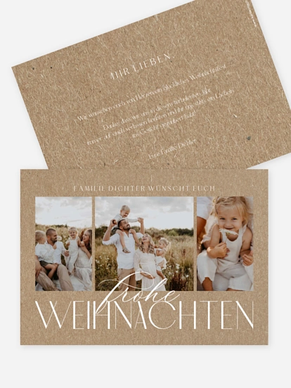 Weihnachtskarte Simply Elegant Kraftpapier