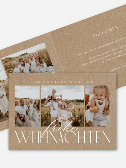 Weihnachtskarte Simply Elegant Kraftpapier